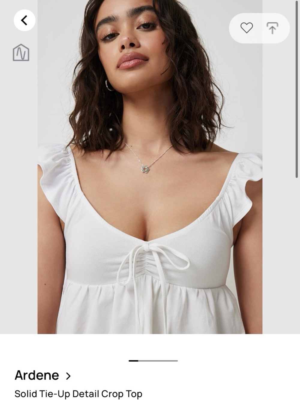 Ardene White Tie-Up Ruffle Strap Crop Top NWT